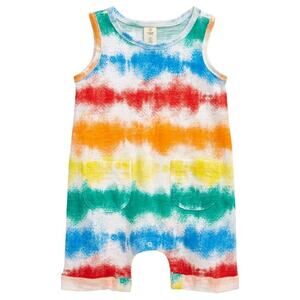Tucker + Tate Baby Rainbow Tie Dye Print Cotton Summer Sleeveless Romper Size 3M